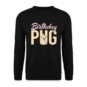 Pug Gifts for Pug Lovers - Unisex Pullover - Schwarz - Vorne - Alina (178cm) & Michal (187cm)