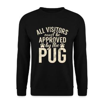 Pug Gifts for Pug Lovers - Unisex Pullover - Schwarz - Vorne - Alina (178cm) & Michal (187cm)