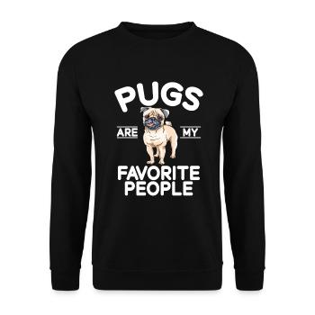 Pug Gifts for Pug Lovers - Unisex Sweatshirt - black - Front - Alina (178cm) & Michal (187cm)