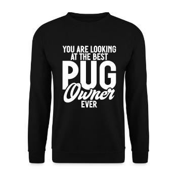 Pug Gifts for Pug Lovers - Unisex Pullover - Schwarz - Vorne - Alina (178cm) & Michal (187cm)