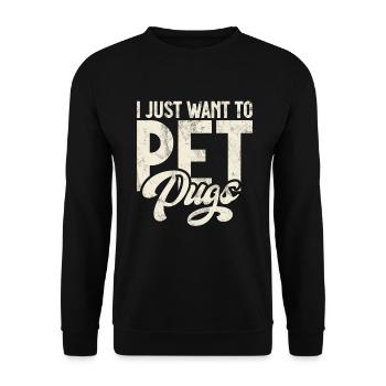 Pug Gifts for Pug Lovers - Unisex Pullover - Schwarz - Vorne - Alina (178cm) & Michal (187cm)