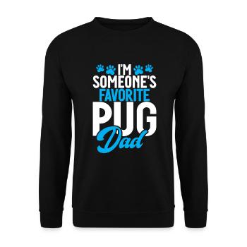 Pug Gifts for Pug Lovers - Unisex Pullover - Schwarz - Vorne - Alina (178cm) & Michal (187cm)