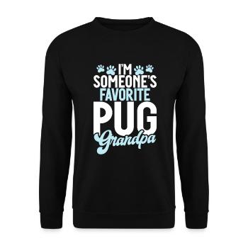 Pug Gifts for Pug Lovers - Unisex Pullover - Schwarz - Vorne - Alina (178cm) & Michal (187cm)