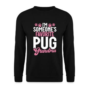 Pug Gifts for Pug Lovers - Unisex Pullover - Schwarz - Vorne - Alina (178cm) & Michal (187cm)