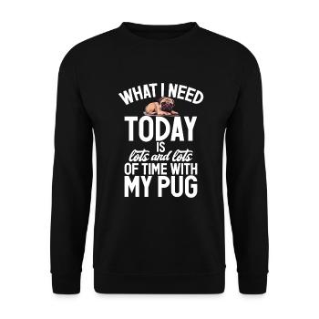 Pug Gifts for Pug Lovers - Unisex Sweatshirt - black - Front - Alina (178cm) & Michal (187cm)