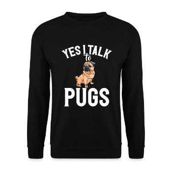 Pug Gifts for Pug Lovers - Unisex Sweatshirt - black - Front - Alina (178cm) & Michal (187cm)