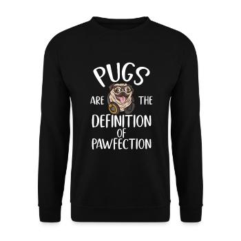 Pug Gifts for Pug Lovers - Unisex Sweatshirt - black - Front - Alina (178cm) & Michal (187cm)
