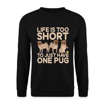 Pug Gifts for Pug Lovers - Unisex Pullover - Schwarz - Vorne - Alina (178cm) & Michal (187cm)