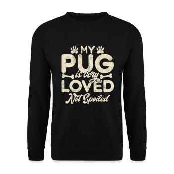 Pug Gifts for Pug Lovers - Unisex Pullover - Schwarz - Vorne - Alina (178cm) & Michal (187cm)