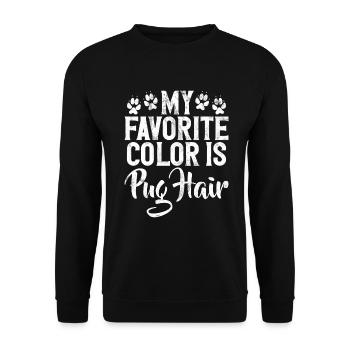 Pug Gifts for Pug Lovers - Unisex Pullover - Schwarz - Vorne - Alina (178cm) & Michal (187cm)