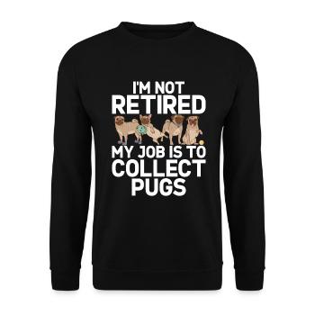 Pug Gifts for Pug Lovers - Unisex Pullover - Schwarz - Vorne - Alina (178cm) & Michal (187cm)