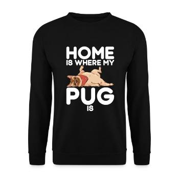 Pug Gifts for Pug Lovers - Unisex Pullover - Schwarz - Vorne - Alina (178cm) & Michal (187cm)