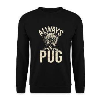 Pug Gifts for Pug Lovers - Unisex Pullover - Schwarz - Vorne - Alina (178cm) & Michal (187cm)