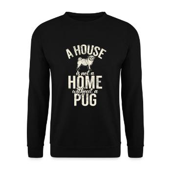 Pug Gifts for Pug Lovers - Unisex Pullover - Schwarz - Vorne - Alina (178cm) & Michal (187cm)