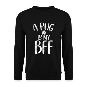 Pug Gifts for Pug Lovers - Unisex Pullover - Schwarz - Vorne - Alina (178cm) & Michal (187cm)