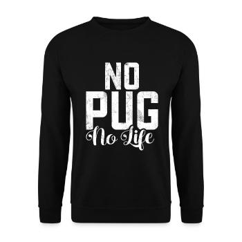 Pug Gifts for Pug Lovers - Unisex Pullover - Schwarz - Vorne - Alina (178cm) & Michal (187cm)
