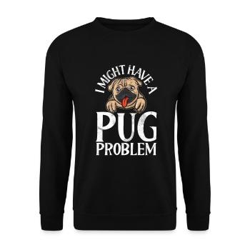 Pug Gifts for Pug Lovers - Unisex Pullover - Schwarz - Vorne - Alina (178cm) & Michal (187cm)