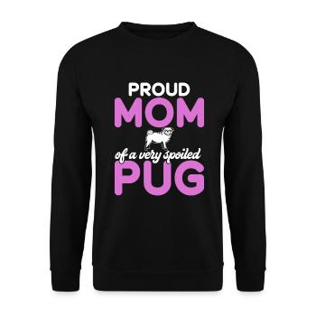 Pug Gifts for Pug Lovers - Unisex Pullover - Schwarz - Vorne - Alina (178cm) & Michal (187cm)