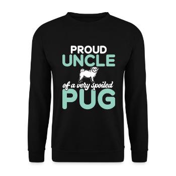 Pug Gifts for Pug Lovers - Unisex Sweatshirt - black - Front - Alina (178cm) & Michal (187cm)