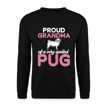 Pug Gifts for Pug Lovers - Unisex Sweatshirt - black - Front - Alina (178cm) & Michal (187cm)