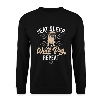 Pug Gifts for Pug Lovers - Unisex Sweatshirt - black - Front - Alina (178cm) & Michal (187cm)