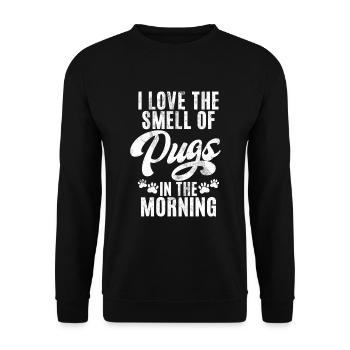 Pug Gifts for Pug Lovers - Unisex Sweatshirt - black - Front - Alina (178cm) & Michal (187cm)
