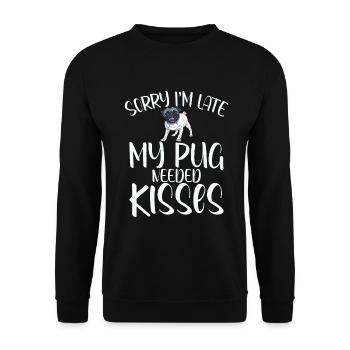 Pug Gifts for Pug Lovers - Unisex Sweatshirt - black - Front - Alina (178cm) & Michal (187cm)