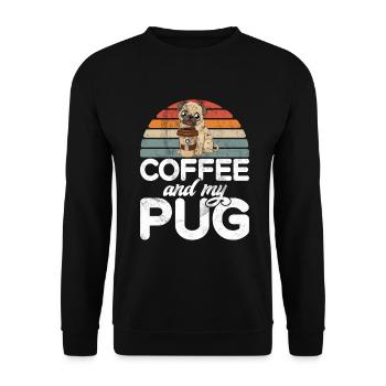 Pug Gifts for Pug Lovers - Unisex Sweatshirt - black - Front - Alina (178cm) & Michal (187cm)