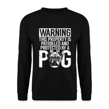 Pug Gifts for Pug Lovers - Unisex Sweatshirt - black - Front - Alina (178cm) & Michal (187cm)