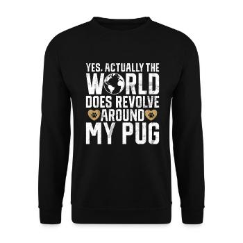 Pug Gifts for Pug Lovers - Unisex Pullover - Schwarz - Vorne - Alina (178cm) & Michal (187cm)