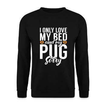 Pug Gifts for Pug Lovers - Unisex Sweatshirt - black - Front - Alina (178cm) & Michal (187cm)