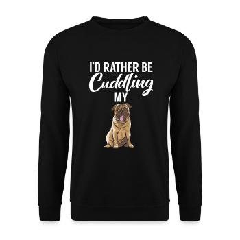 Pug Gifts for Pug Lovers - Unisex Sweatshirt - black - Front - Alina (178cm) & Michal (187cm)