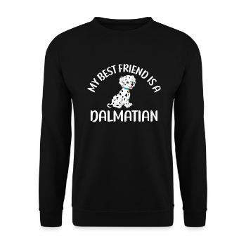 Gifts for Dalmatian Lovers - Unisex Pullover - Schwarz - Vorne - Alina (178cm) & Michal (187cm)