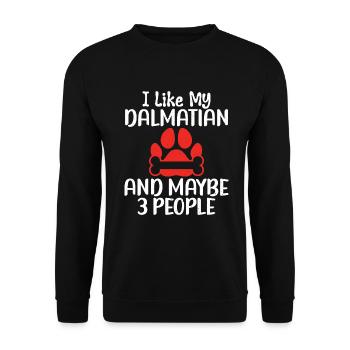 Gifts for Dalmatian Lovers - Unisex Pullover - Schwarz - Vorne - Alina (178cm) & Michal (187cm)