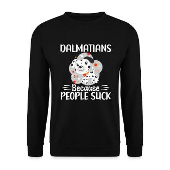 Gifts for Dalmatian Lovers - Unisex Pullover - Schwarz - Vorne - Alina (178cm) & Michal (187cm)