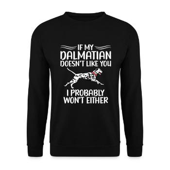 Gifts for Dalmatian Lovers - Unisex Pullover - Schwarz - Vorne - Alina (178cm) & Michal (187cm)