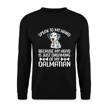 Gifts for Dalmatian Lovers - Unisex Pullover - Schwarz - Vorne - Alina (178cm) & Michal (187cm)