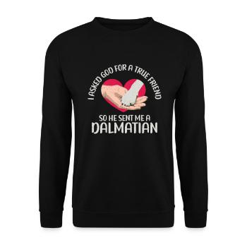 Gifts for Dalmatian Lovers - Unisex Pullover - Schwarz - Vorne - Alina (178cm) & Michal (187cm)