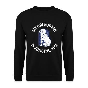 Gifts for Dalmatian Lovers - Unisex Pullover - Schwarz - Vorne - Alina (178cm) & Michal (187cm)