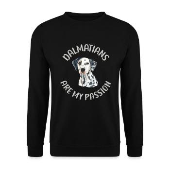 Gifts for Dalmatian Lovers - Unisex Pullover - Schwarz - Vorne - Alina (178cm) & Michal (187cm)