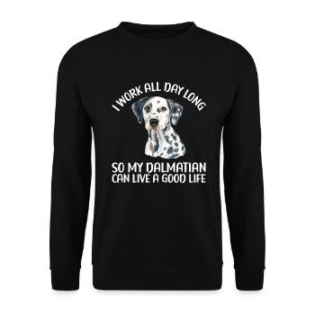 Gifts for Dalmatian Lovers - Unisex Pullover - Schwarz - Vorne - Alina (178cm) & Michal (187cm)