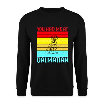 Gifts for Dalmatian Lovers - Unisex Pullover - Schwarz - Vorne - Alina (178cm) & Michal (187cm)