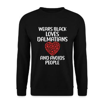 Gifts for Dalmatian Lovers - Unisex Pullover - Schwarz - Vorne - Alina (178cm) & Michal (187cm)