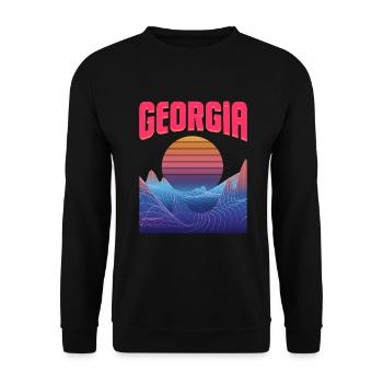 georgia - Unisex Pullover - Schwarz - Vorne - Alina (178cm) & Michal (187cm)