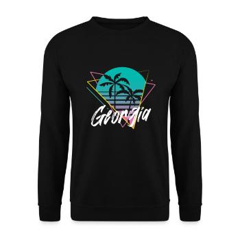 georgia - Unisex Pullover - Schwarz - Vorne - Alina (178cm) & Michal (187cm)