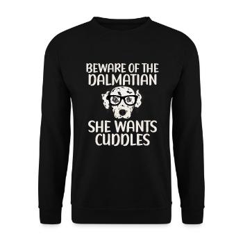 Gifts for Dalmatian Lovers - Unisex Sweatshirt - black - Front - Alina (178cm) & Michal (187cm)