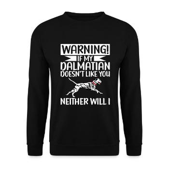 Gifts for Dalmatian Lovers - Unisex Pullover - Schwarz - Vorne - Alina (178cm) & Michal (187cm)