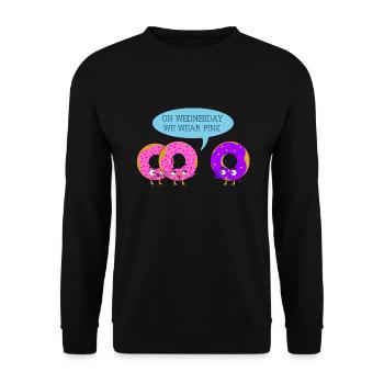 On Wednesday we wear them pink - Unisex Sweatshirt - black - Front - Alina (178cm) & Michal (187cm)