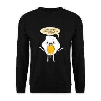 Egg funny, come quickly - Unisex Sweatshirt - black - Front - Alina (178cm) & Michal (187cm)