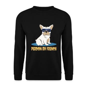 Perdon Mon Français - Sweat-shirt Unisexe - noir - Devant - Alina (178cm) & Michal (187cm)